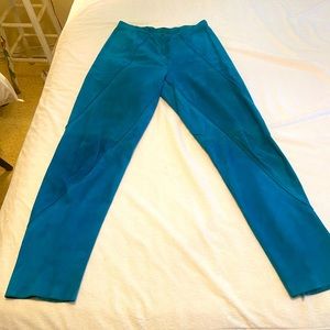 Unique, one of a kind Versace turquoise suede slacks, dVintage ‘80’s